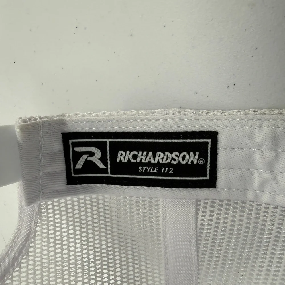 Richardson Southern Duck Trucker Hat Mens OSFA‎ Blue White Leather Patch Cap